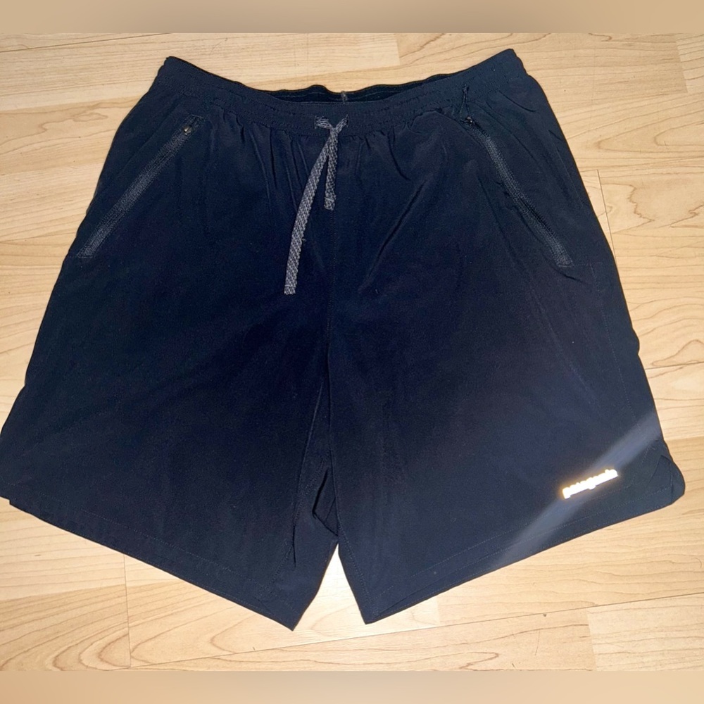 Patagonia Lined Shorts Multi Trails 8" hiking/running Yoga  Men M Black 3M logo